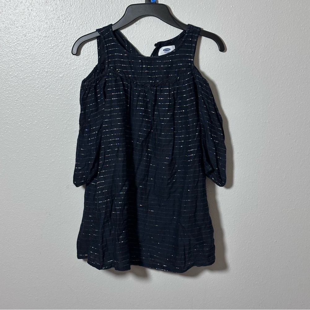 Old navy Kids Black Stripe Casual Girls Dress size 6-7